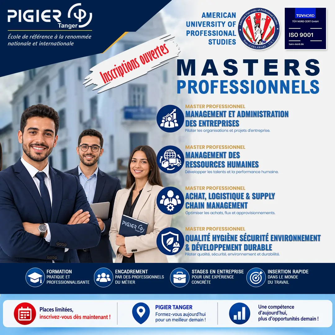 École Pigier Tanger: Masters Professionnels Privés